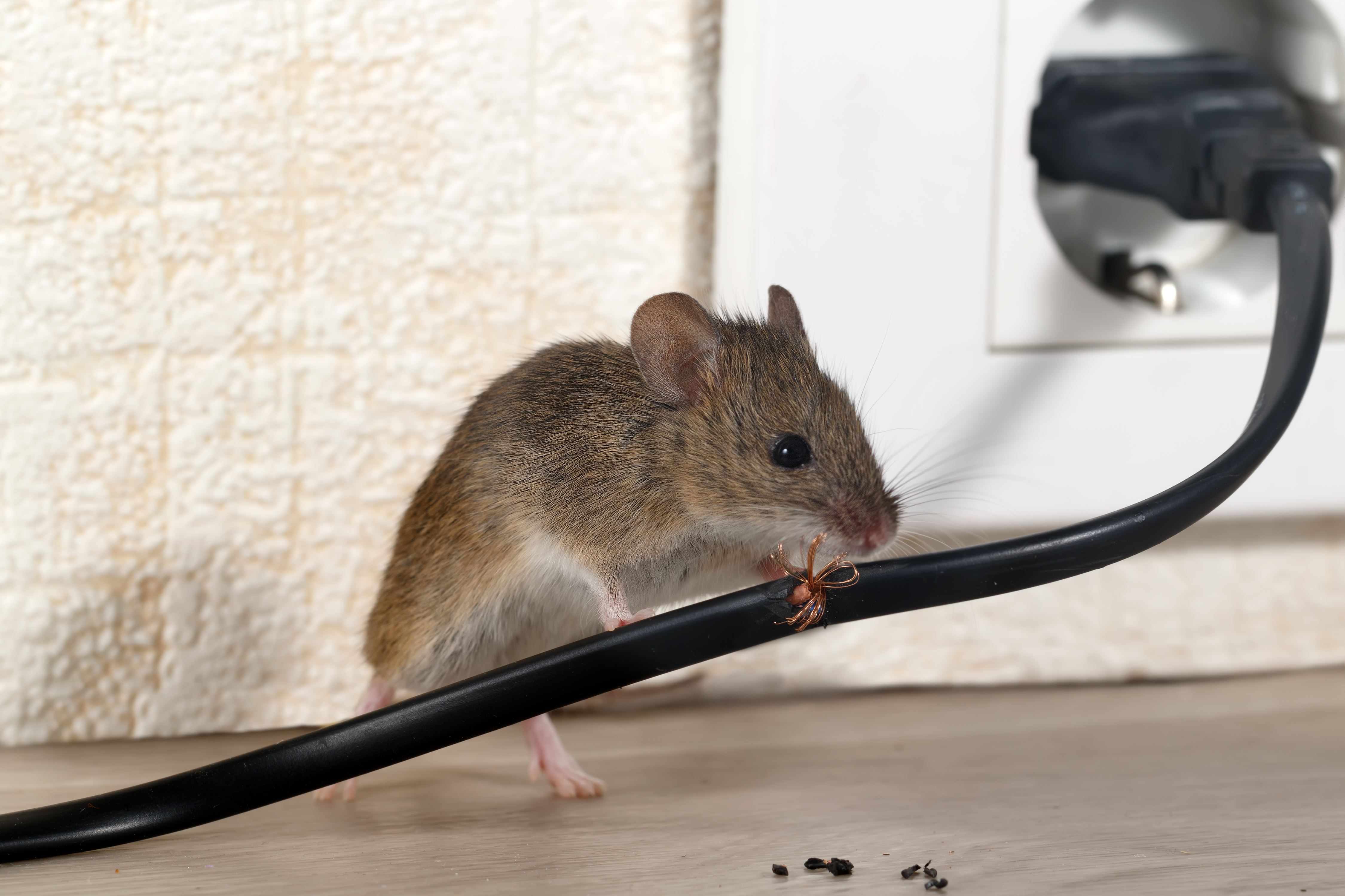Mouse chewing on wire in Charlotte home